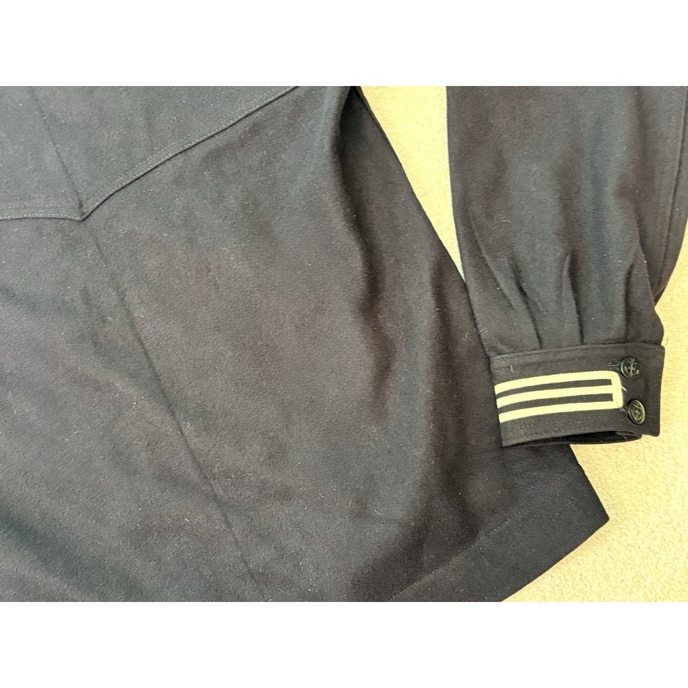 Vintage 60s US Navy USS Wasp Wool Jumper Shirt 38R Cracker Jack Sailor Uniform - Picture 8 of 9